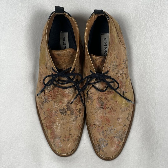 RARE Steve Madden Men Soft Leather Dress Shoe Chukka Boot Floral Ltd‎  Blade-f main image 6